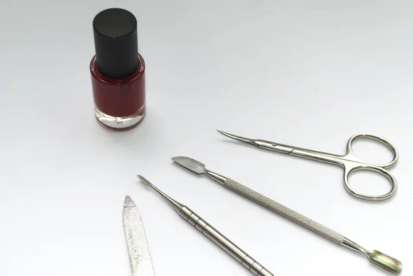 Nail manicure tools close up