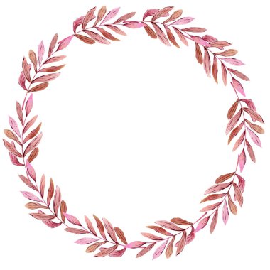 Boho tarzı suluboya çerçeve. Mesaj için yer. Tropik yapraklar.