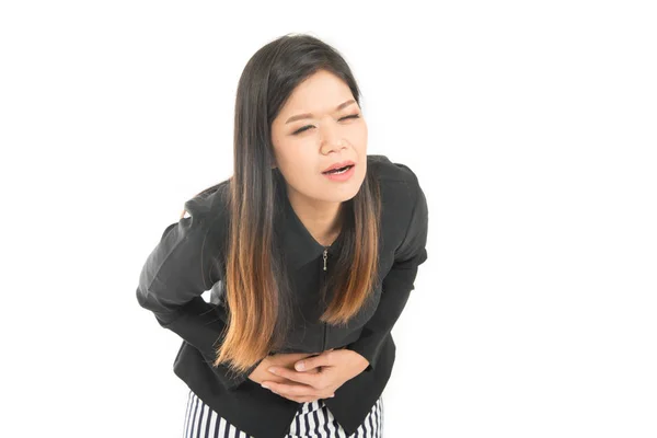 Berufstätige Frau Hat Bauchschmerzen — Stockfoto