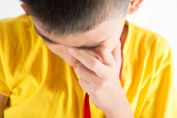 Băiatul Sentiment Trist Pierde Competiția Joc — Fotografie, imagine de stoc