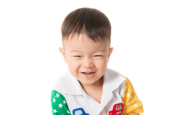 Primer Plano Niño Asiático Chico Con Sonrisa — Foto de Stock