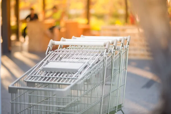 Close Shopping Cart Parking — Stock Photo, Image