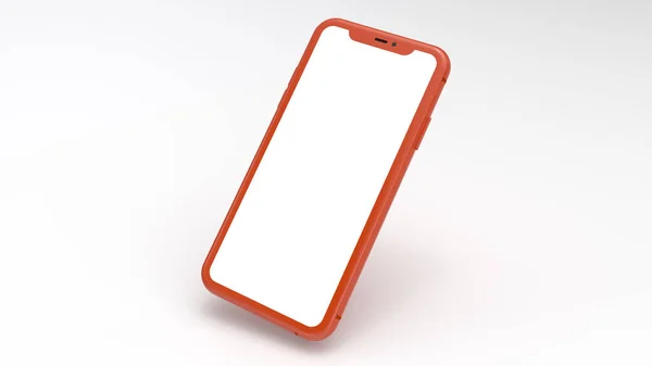 Burla Teléfono Celular Naranja Con Fondo Blanco Perfecto Para Poner — Foto de Stock