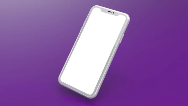 Burla Teléfono Celular Blanco Con Fondo Degradado Púrpura Perfecto Para —  Fotos de Stock
