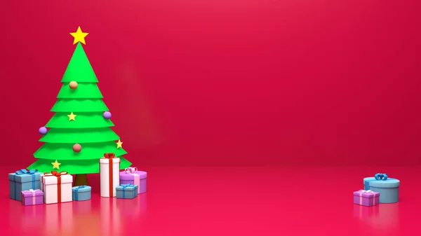 Árbol Navidad Cajas Regalo Ideal Para Hacer Tarjetas Navidad Año — Foto de Stock