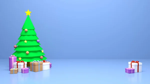 Pomul Crăciun Cutiile Cadou Ideal Pentru Face Felicitări Crăciun Anul — Fotografie, imagine de stoc