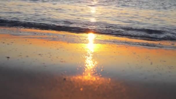 Восход Солнца Берегу Моря Замедленной Съемке — стоковое видео