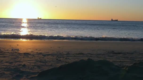 Mobil Sand Schöner Sonnenaufgang Hintergrund — Stockvideo