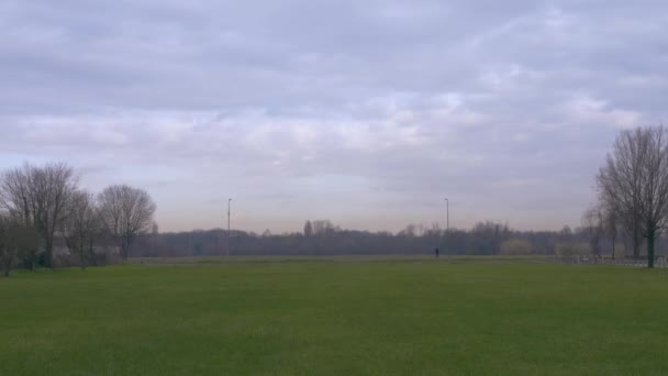 Hermoso Parque Milano Amanecer Día Invierno — Vídeos de Stock