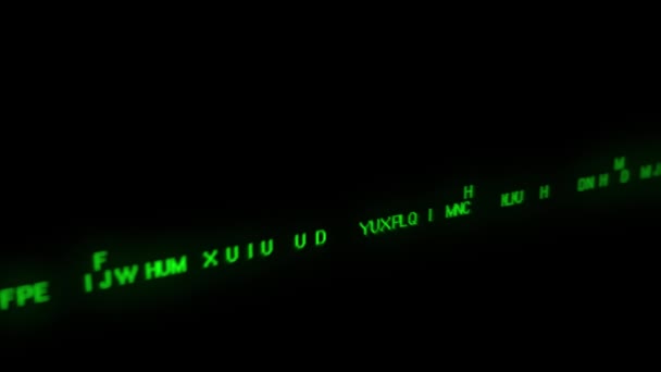 Data Kod Animation Visar Fara Meddelande Genom Hacking Datorskärmen Teknisk — Stockvideo