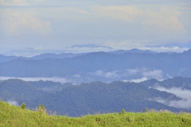 Bulanıklık stiliile yeşil dağ görünümü manzara : arka plan taban katmanına eklemek için sağlamak