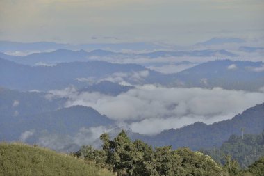 Bulanıklık stiliile yeşil dağ görünümü manzara : arka plan taban katmanına eklemek için sağlamak