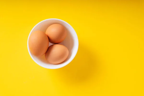 Top View Many Eggs Side Bowl — Stock Photo, Image