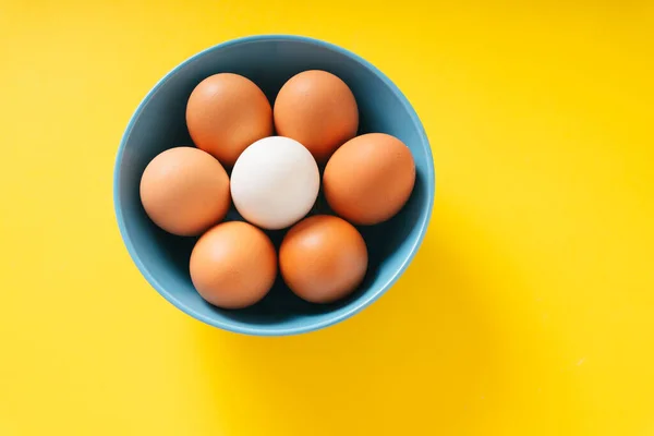 Top View Many Eggs Side Bowl — Stock Photo, Image