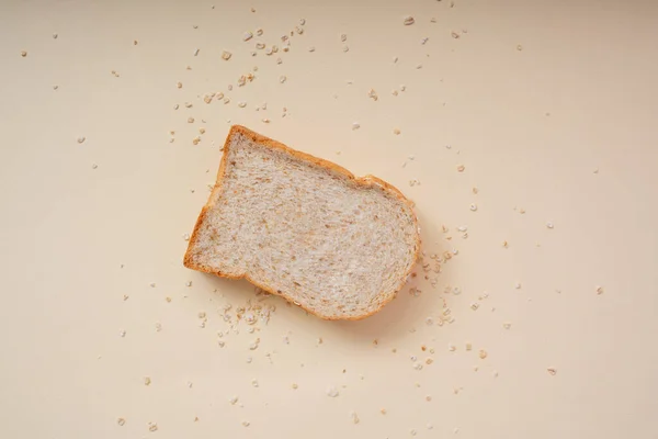 Top View Sliced Bread Beige Background — Stock Photo, Image