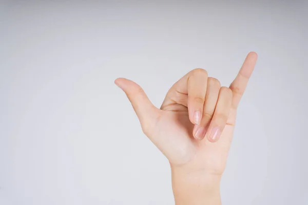 Hand Sign Language Six Chinese Language Carabao Hand Gesture Isolate — Stock Photo, Image