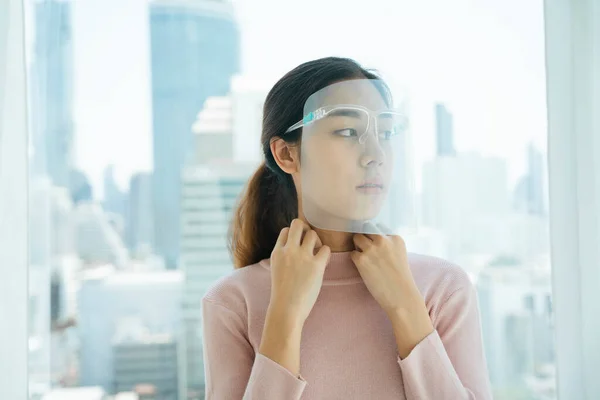 Nuova Moda Normale Asiatica Thai Lunghi Capelli Scuri Donna Indossando — Foto Stock