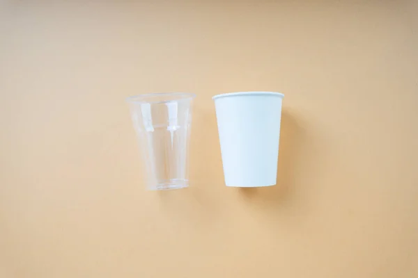 Transparent Plastic Cup Paper Cup Mock — Stock Photo, Image