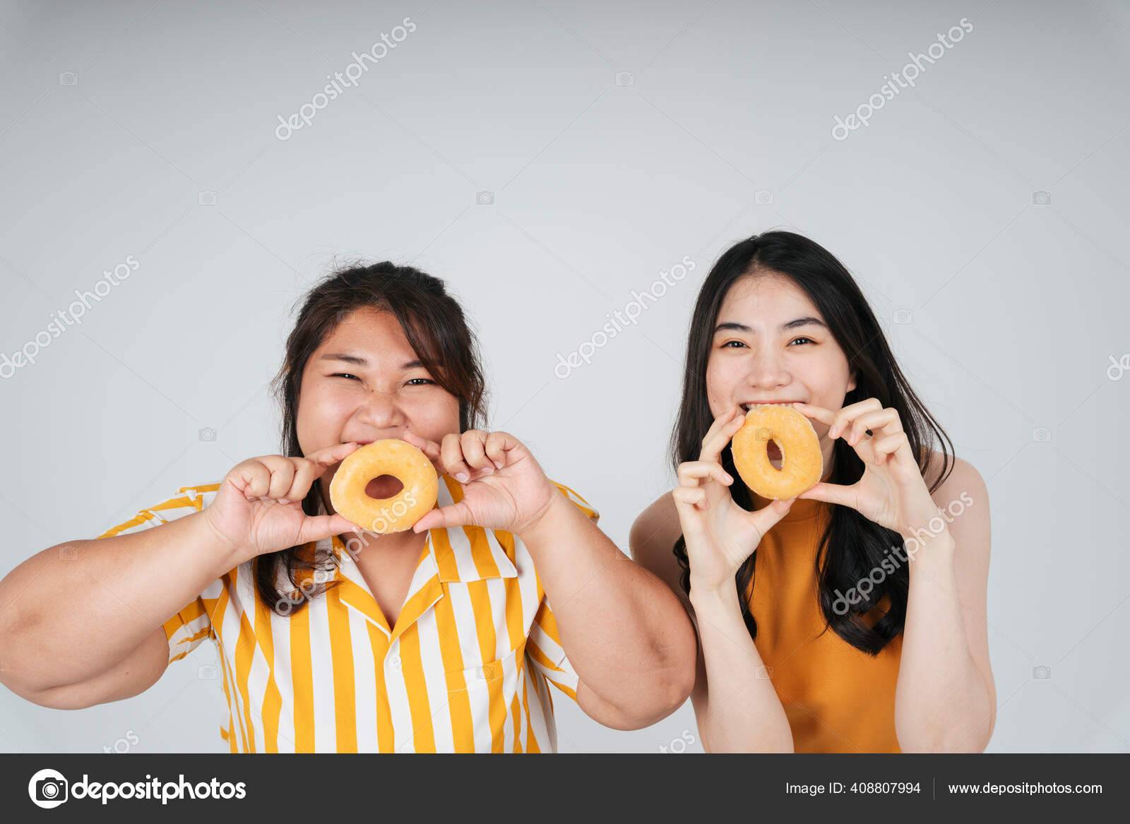 Two Asian Chubby Slim Women Holding Unhealthy Donut Isolate White Stock Photo Image By C Theshots Contributor Gmail Com Two Asian Chubby Slim Women Holding Unhealthy Donut Isolate White Stock Photo Image By C Theshots Contributor Gmail Com