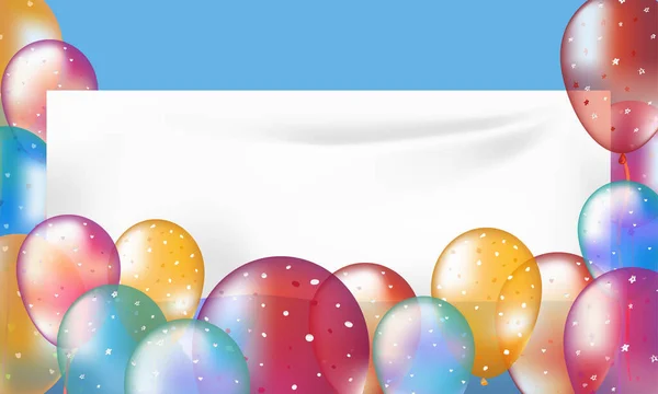 Красочный Праздничный Баннер Флажками День Рождения Праздничный Баннер Цветные Глянцевые — стоковый вектор