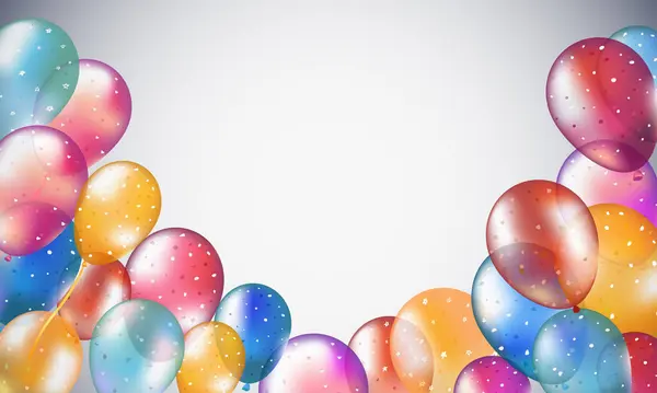 Wakacyjne Tło Kolorowymi Balonami Ilustracja Wektora Ilustracja Zestaw Kolorowe Balony — Wektor stockowy