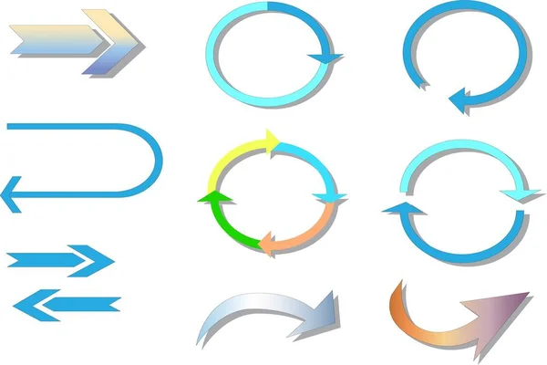 Flèche Simple Ensemble Symboles Direction — Image vectorielle