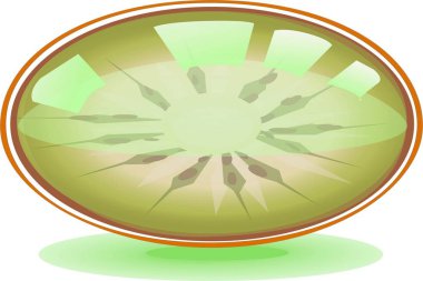 Mobil veya masaüstü uygulama arayüzü için taze ve lezzetli Kiwi Fruit Web Button