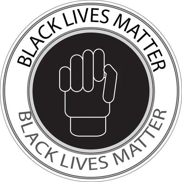 Black Lives Matter Firma Sello Racismo Violencia Injusticia Social Movimiento — Vector de stock