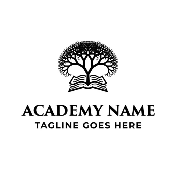 Fraktal ağaç ve kitap logosu simgesi. Eğitim, kurslar, okullar, öğrenme kavramı.