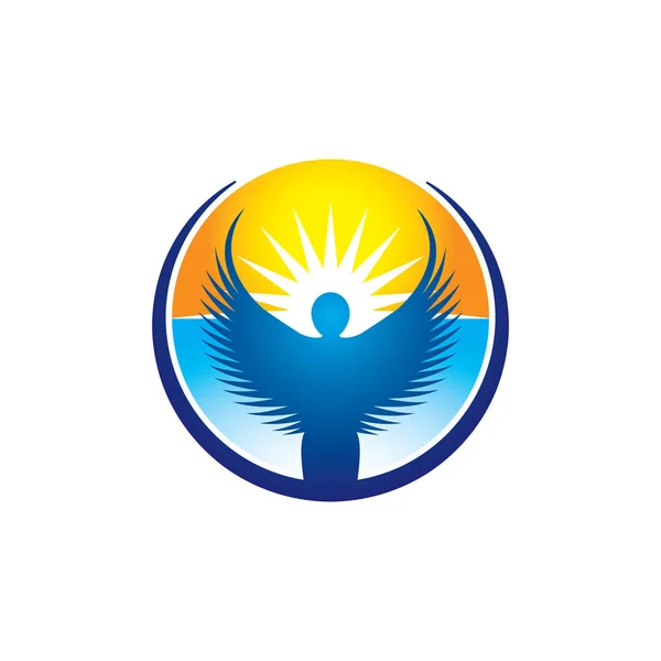 Angel light logo symbol vector