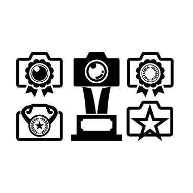 Ödül Kamera Fotoğraf Logo Simge Vektör