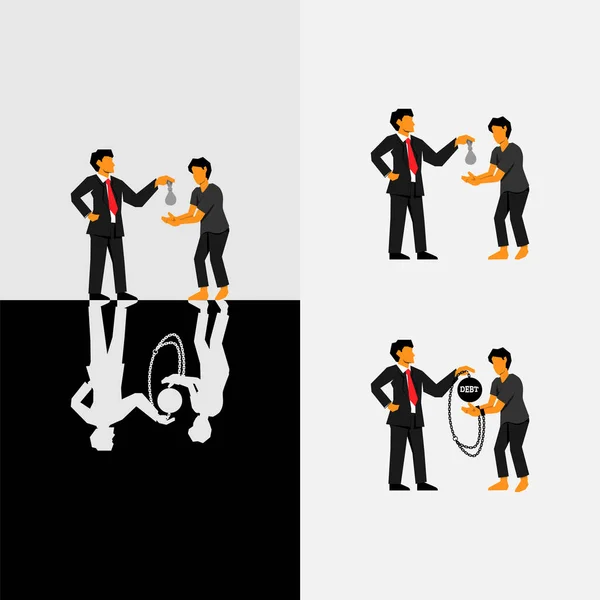 Trabalho de Dívida - Trabalho Vinculado - Escravidão Moderna. Capa Ilustração Vector . —  Vetores de Stock