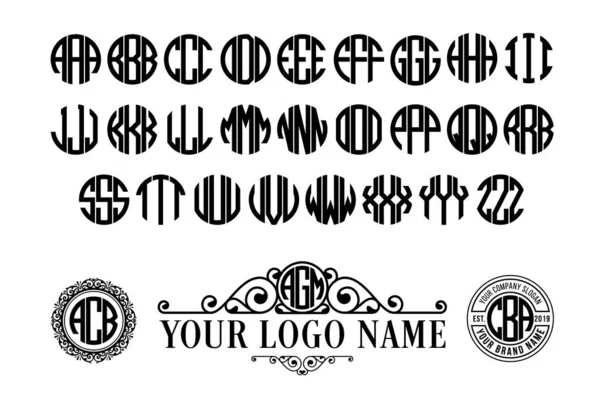 3 harfli monogram daire yazı tipi.