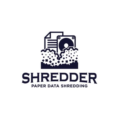 Kağıt veri donanım hizmetleri logo simgesini parçalama