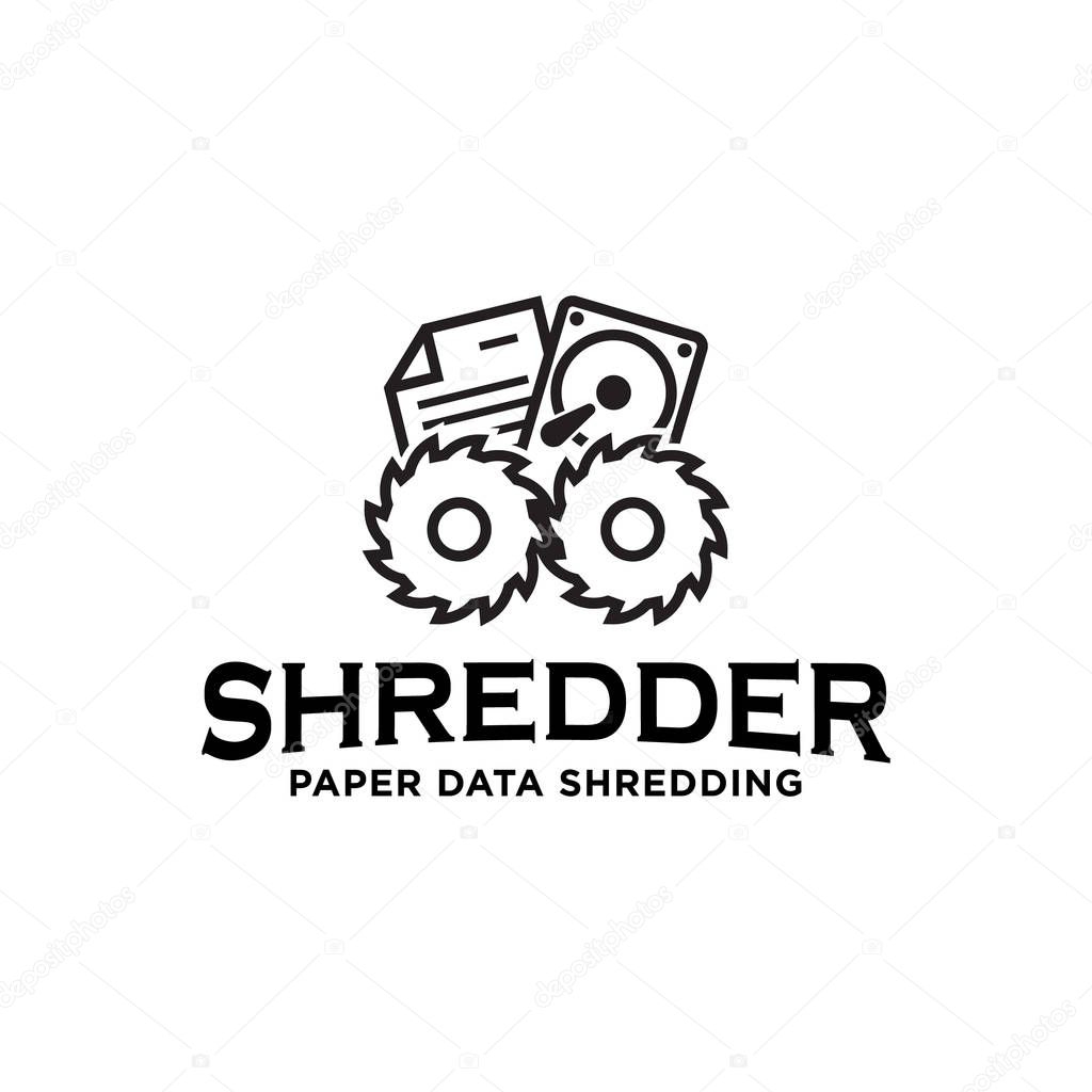 Shredding services paper document data hardware logo icon