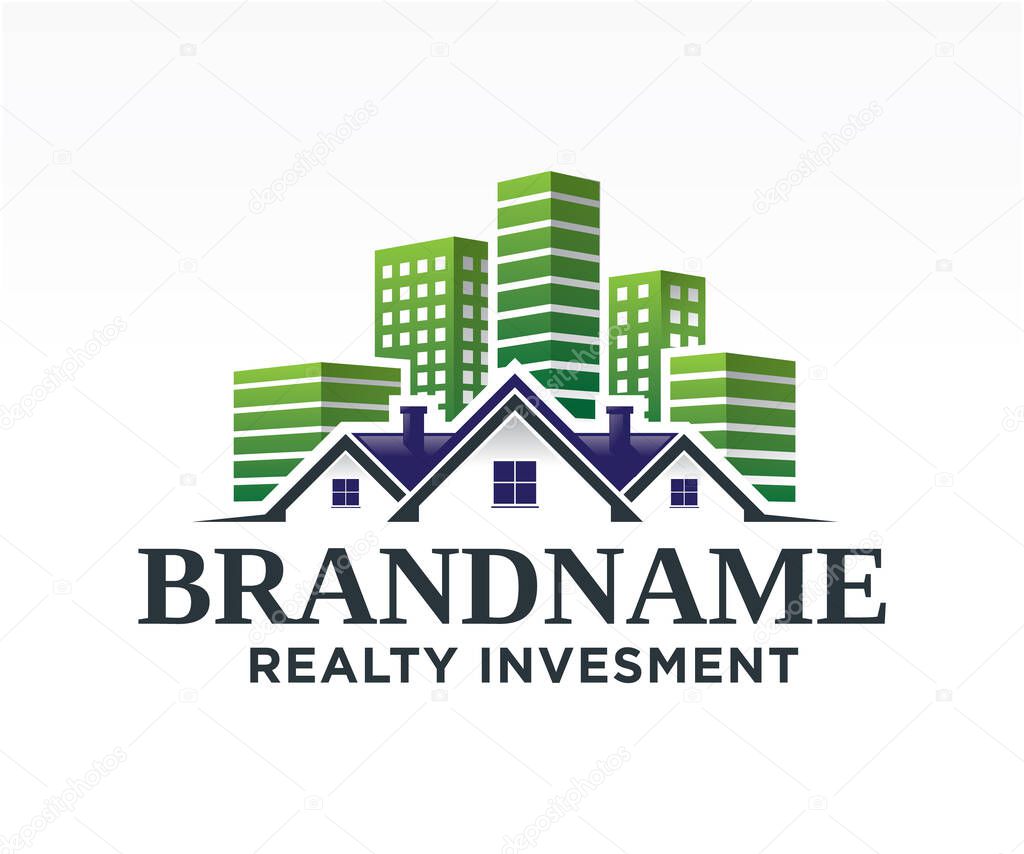Urban home real estate home logo vector