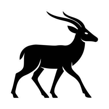 Beyaz Arkaplan Karşısında Zarifçe Yürüyen Bir Ceylanın Silüeti