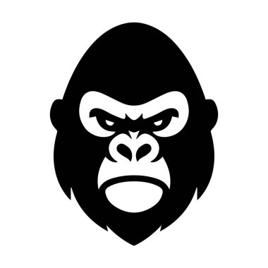 Siluet goril simgesi baş silueti simge tasarımı