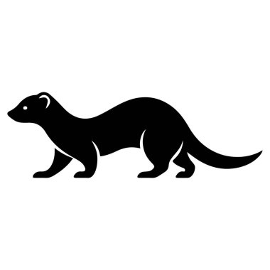 Uzun bir vücudu ve kuyruğu olan küçük siyah bir gelincik ikonu silueti.