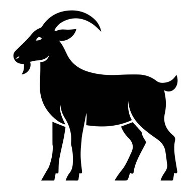 Boynuzlu bir keçi ikonunun silueti.