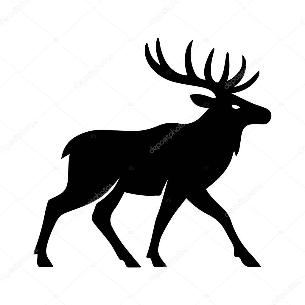 Majestic elk silhouette walking gracefully through nature