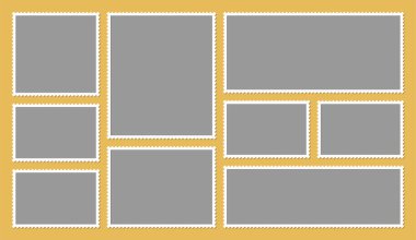 Fotoğraf kolajı kavramı için boş fotoğraf kolajı şablonu çerçeveleri