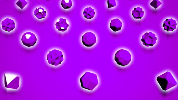 Representación Abstracta Formas Geométricas Púrpuras Animación Bucle Generada Por Computadora — Vídeo de stock