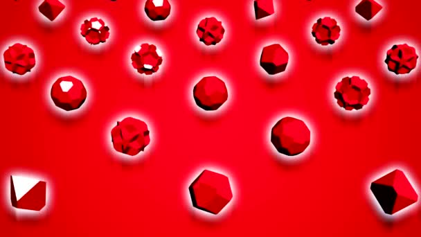 Representación Abstracta Formas Geométricas Rojas Animación Bucle Generada Por Computadora — Vídeo de stock