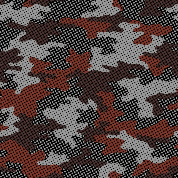 Volledige Naadloze Militaire Camouflage Huid Halftone Gestippelde Patroon Vector Voor — Stockvector