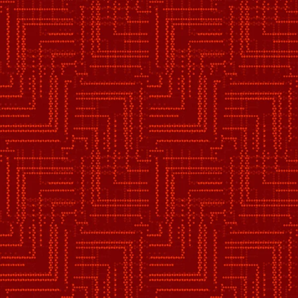 Повні Безшовні Точки Лінії Візерунка Вектор Прикраси Червоний Монохромний Дизайн — стоковий вектор