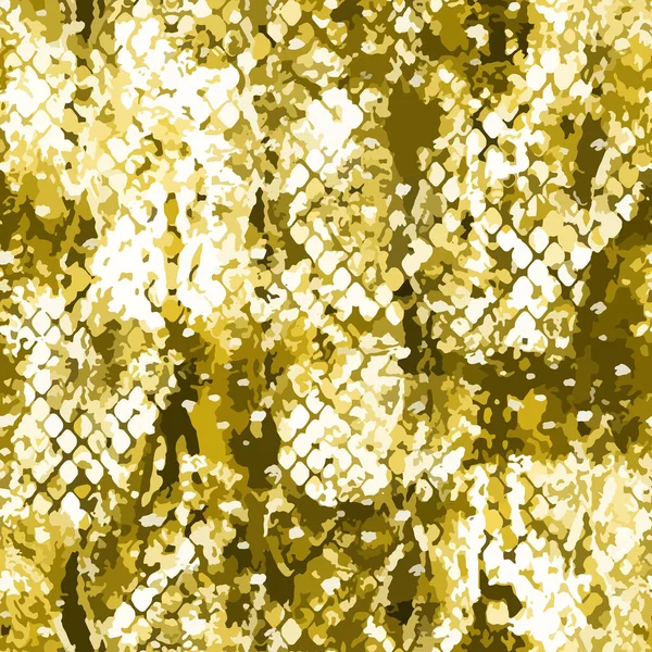 Vollständige Nahtlose Zierschlange Tierhaut Muster Vektor Gelbes Schlangenleder Design Für — Stockvektor