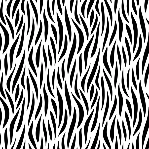 用于斑马和虎纹动物皮肤图案的全无缝壁纸 纺织品印花用黑白设计 时尚和家庭设计合身 — 图库矢量图片
