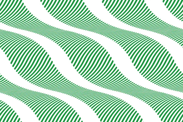 Fondo Completo Sin Costura Con Líneas Ondas Vector Textura Verde — Vector de stock