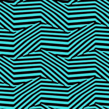 Tam Kusursuz Geometrik Zigzag Dekoratif Doku Şablonu. Monokrom Vektör. Elbise Kumaşı Parmak izi. Tekstil ve Ev Dekorasyonu için Tasarım. 